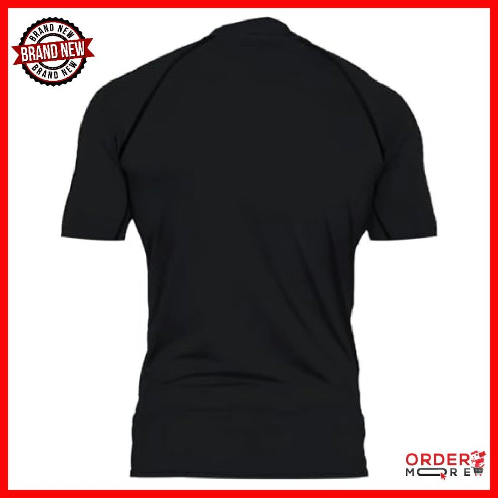 Men's Compression Mock Neck Short Sleeve Athletic Shirt Slim Fit Base Layer - Picture 3 of 8